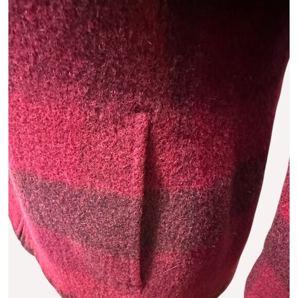 Eddie Bauer Womens Red & Black Plaid Fitted Wool Zipper jacket Small Cabincore - Picture 5 of 11
